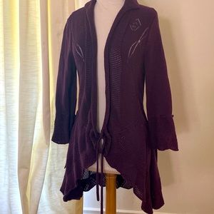 Purple cardigan sweater M